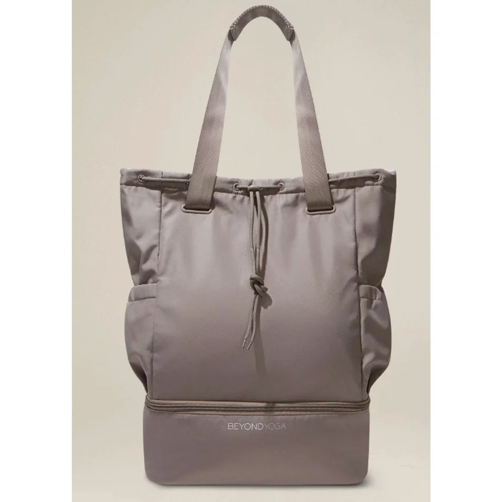 Beyond Yoga taupe convertible gym bag backpack‎